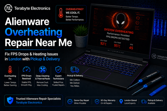 Alienware overheating repair near me in London fixing FPS drops and heating issues with doorstep pickup and delivery