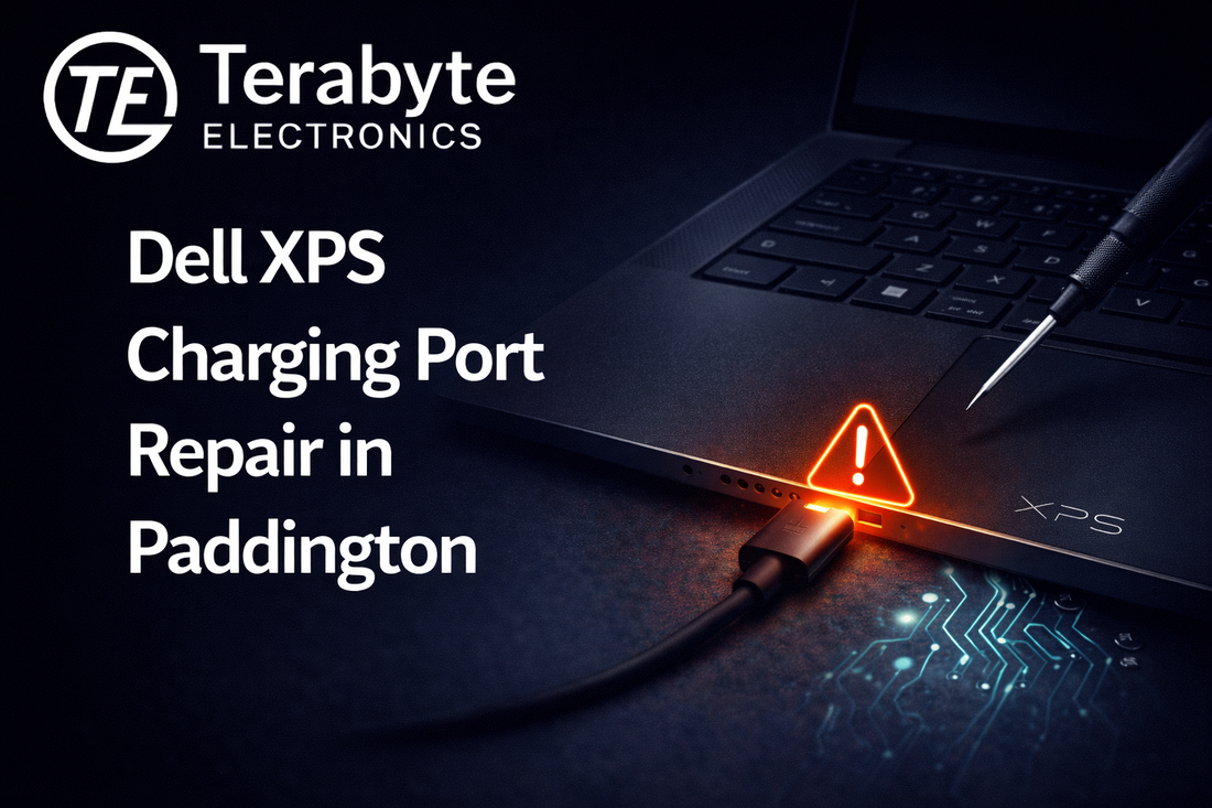 Dell XPS laptop charging port repair service in Paddington with USB-C power issue fixed by Terabyte Electronics
