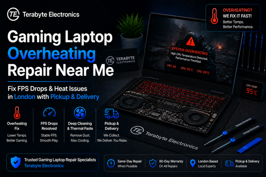 gaming laptop overheating repair near me in London fixing FPS drops and heat issues with doorstep pickup and delivery
