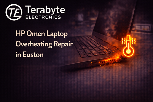 HP Omen laptop overheating repair in Euston showing thermal heat issue and professional cooling fix by Terabyte Electronics