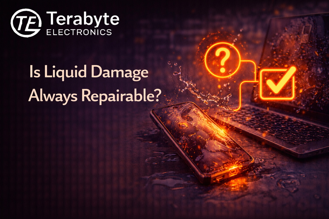 Liquid damage phone repair service in London by Terabyte Electronics – water damaged iPhone and laptop repair near me