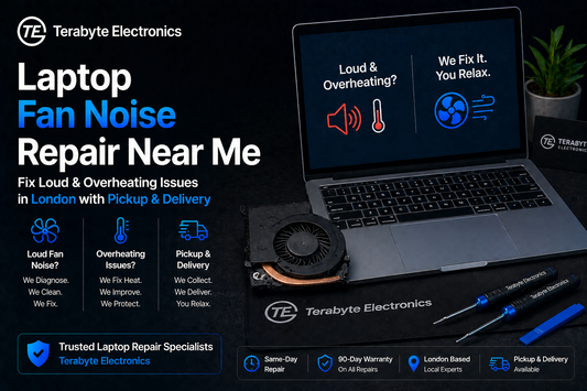 laptop fan noise repair near me in London fixing loud fan and overheating with doorstep pickup and delivery