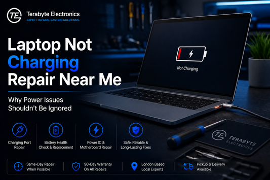 laptop not charging repair near me in London fixing charging and power issues with pickup and delivery