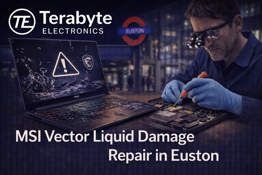 MSI Stealth laptop liquid damage repair in Euston by Terabyte Electronics, professional gaming laptop repair service in London