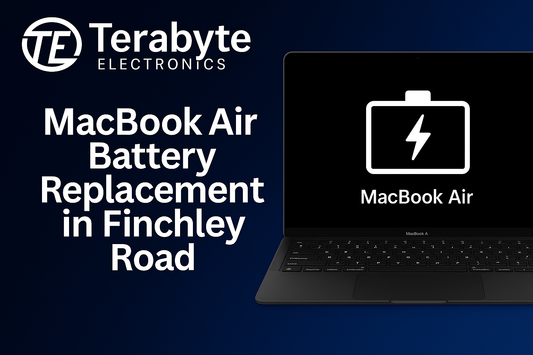 MacBook Air Battery Replacement in Finchley Road – Terabyte Electronics offers same-day expert MacBook Air battery replacement services with genuine parts and warranty at their Finchley Road repair center.