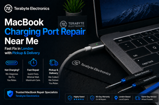 MacBook charging port repair near me in London fixing charging issues with doorstep pickup and delivery