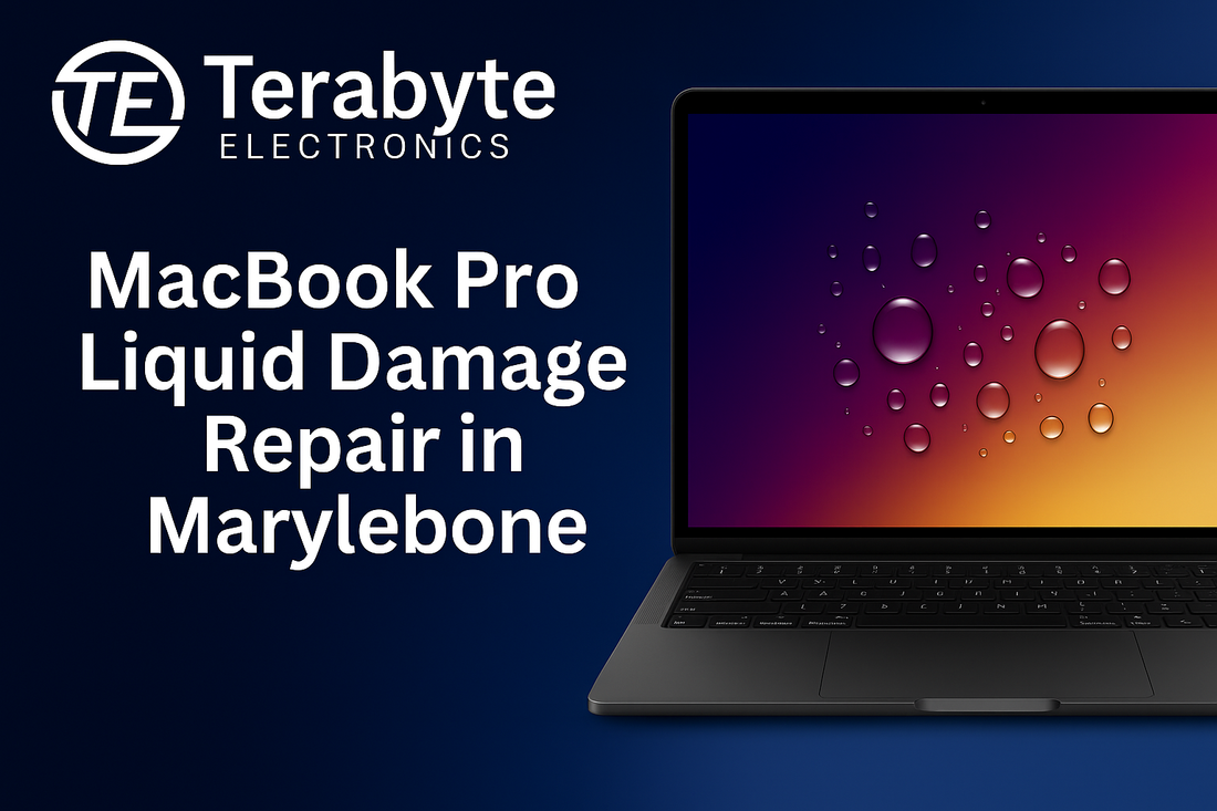 MacBook Pro liquid damage repair in Marylebone – expert fixes for water spills and power issues by Terabyte Electronics.