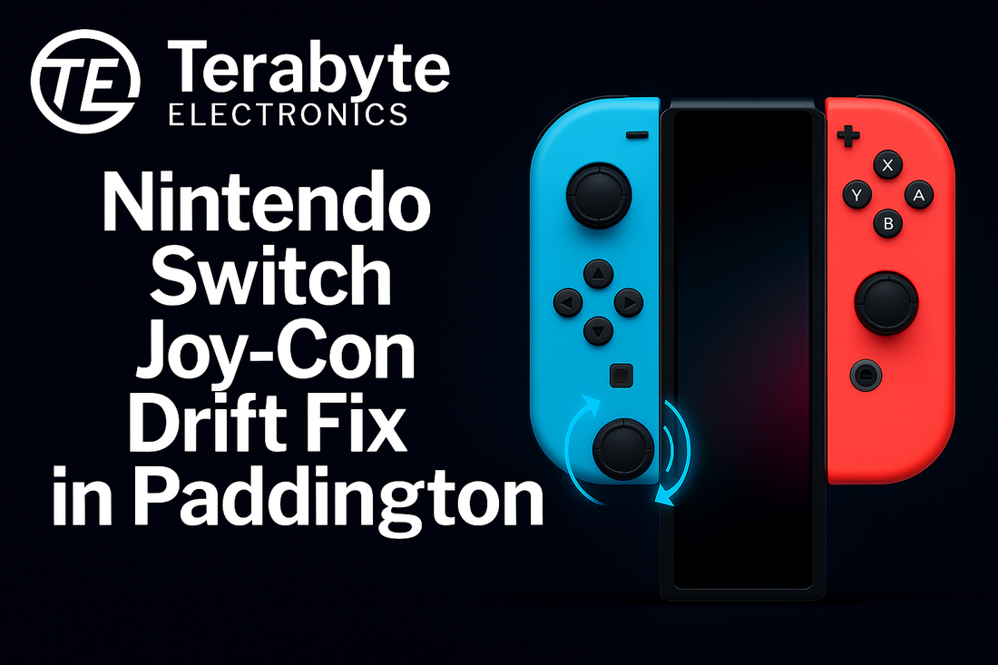 Nintendo Switch Joy-Con controllers repair concept – Terabyte Electronics blog image for “Nintendo Switch Joy-Con Drift Fix in Paddington.