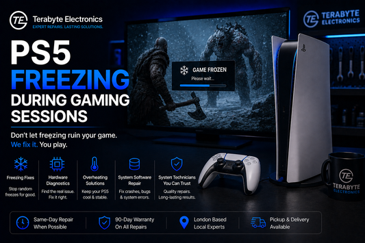 PS5 freezing repair near me in London, fixing console lag, crashing and overheating issues