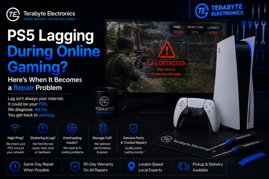 PS5 lagging repair near me in London fixing online gaming performance and overheating issues