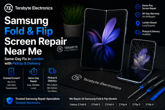 Samsung Fold Flip screen repair near me in London fixing folding display with doorstep pickup and delivery