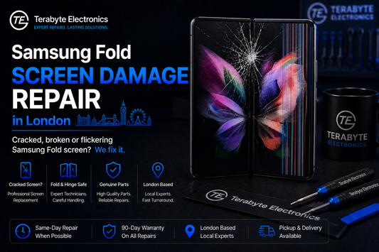 Samsung Fold screen repair near me in London fixing fold display flickering crease and touch issues