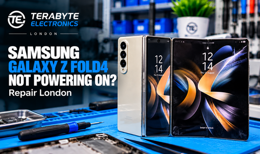 Samsung Galaxy Z Fold4 inner and outer displays powered on following workshop service at Terabyte Electronics London