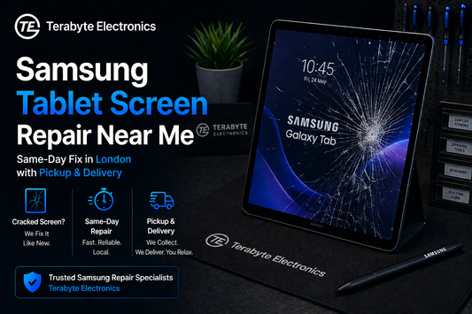 Samsung tablet screen repair near me in London fixing cracked display with doorstep pickup and delivery