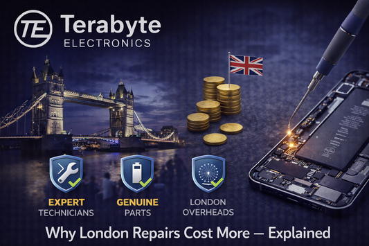 Why London repairs cost more explained, showing expert technicians, genuine parts, London overheads, and smartphone repair work in the UK.