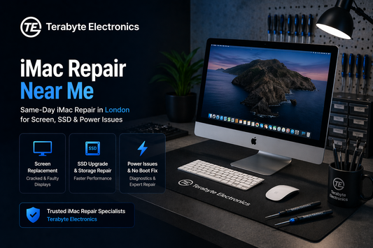 iMac repair near me in London fixing screen SSD and power issues same day