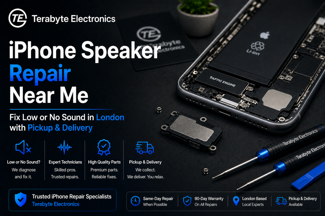iPhone speaker repair near me in London fixing low or no sound issues with doorstep pickup and delivery