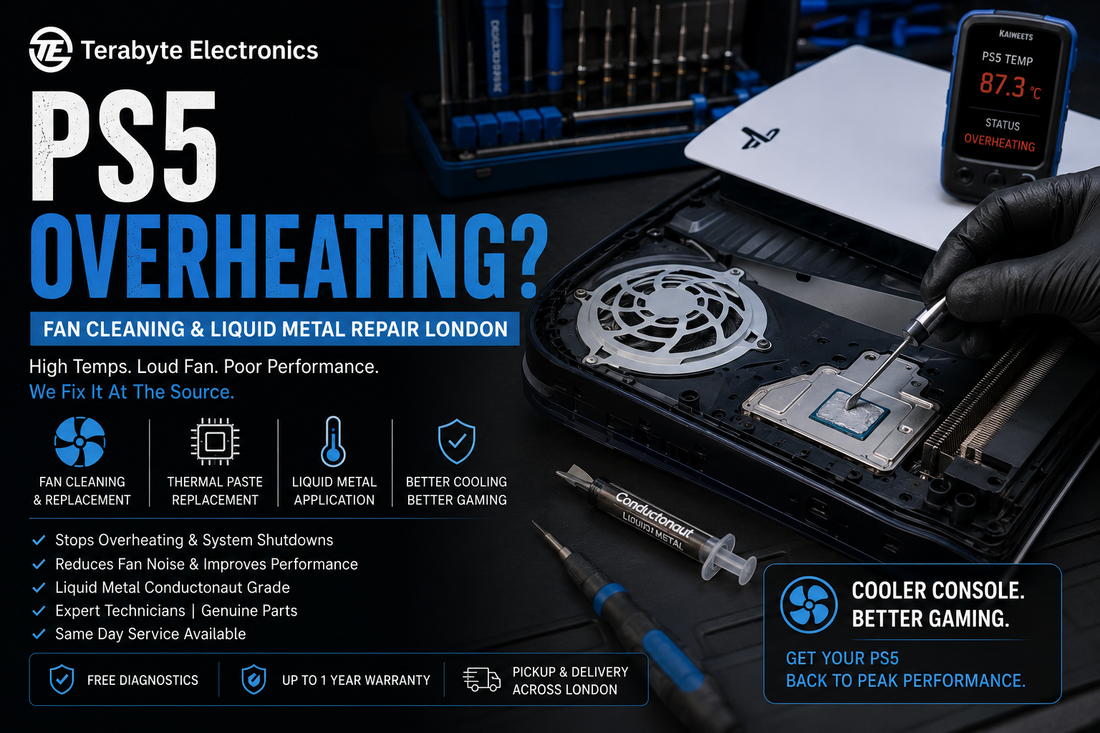 An electronics specialist using precision tools and laboratory lenses to safely re-pool and balance the liquid metal layer on a PlayStation 5 AMD processor.